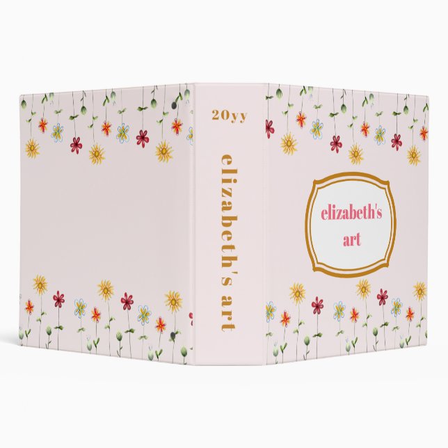 Classeur Artwork pour enfants Keepsaké Fleurs Whimsical Fil (Arrière-plan)