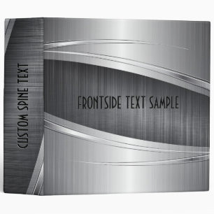 Classeur Aspect brillant en aluminium brossé noir et gris m