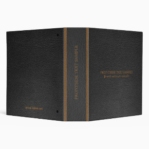 Classeur Aspect Cuir Faux Noir Plain -Touche De Brown