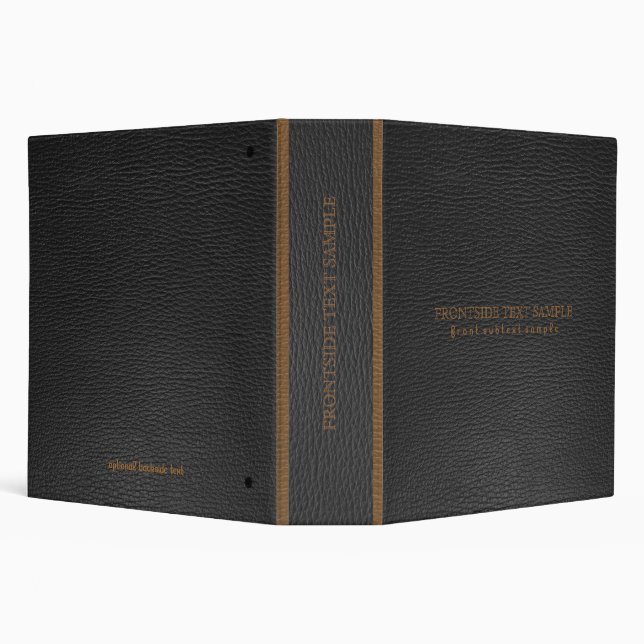 Classeur Aspect Cuir Faux Noir Plain -Touche De Brown (Arrière-plan)