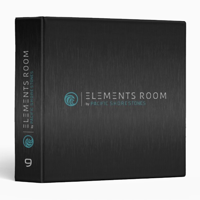 Classeur Aspect en aluminium brossé en métal noir (Devant/Côté)