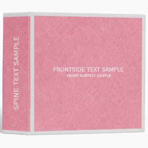 Classeur Aspect Texture de lin faux rose et blanc
