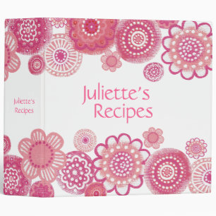 Classeur assez rose Girly de recette de fleurs