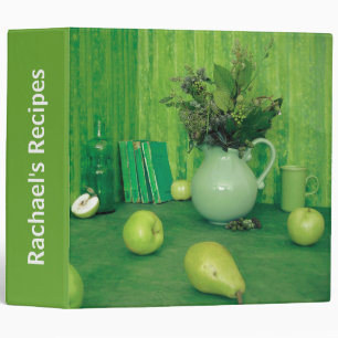 Classeur assez vert de recette de cuisine
