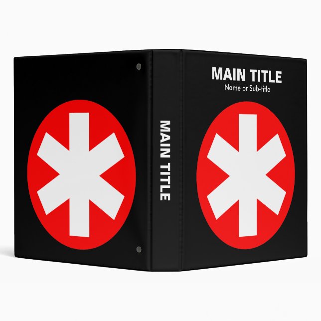 Classeur Asterisk vraiment important - Rouge avec noir (Arrière-plan)
