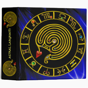 Classeur ASTRAL LABYRINTH GOLD ZODIAC CHART Astrologie