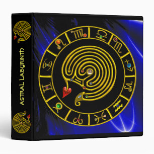 Classeur ASTRAL LABYRINTH GOLD ZODIAC CHART Astrologie