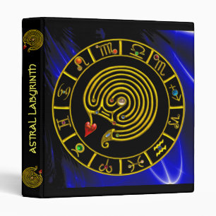 Classeur ASTRAL LABYRINTH GOLD ZODIAC CHART Astrologie