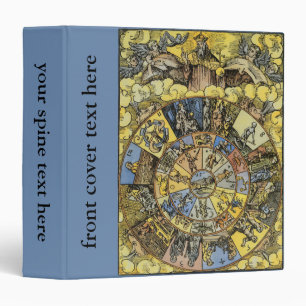 Classeur Astrologie vintage, Roue Zodiaque Renaissance, 155