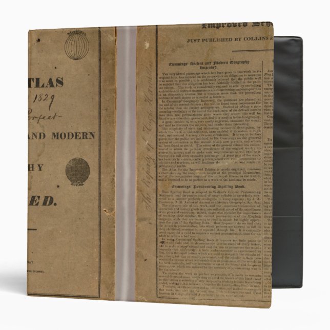 Classeur Atlas scolaire avec géographie moderne (Devant/Intérieur)