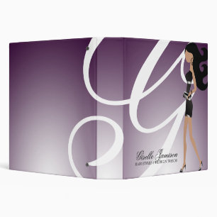 Classeur aubergine de monogramme du Fashionista 311-Sassy