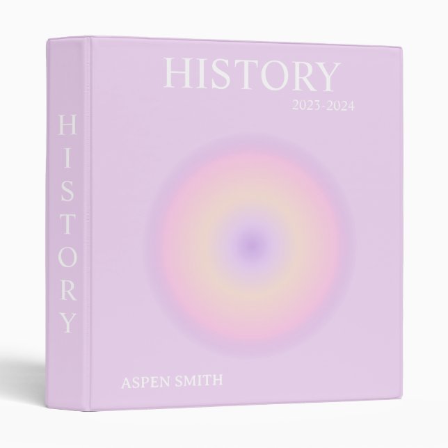 Classeur Aura mauve esthétique (Devant/Côté)