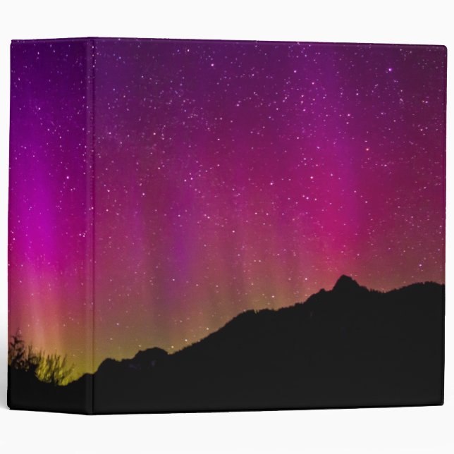 Classeur aurores boréales Aurora Borealis étoile ciel (Devant/Côté)
