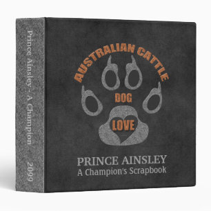 Classeur Australian Cattle Dog Bree Scrapbook personnalisé
