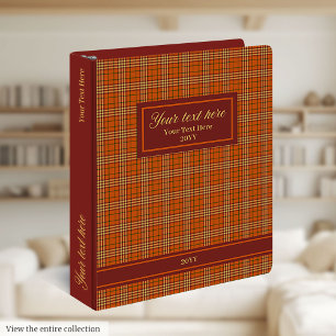 Classeur Automne Tartan Wedding planner Élégant Organisateu