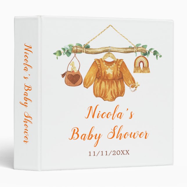 Classeur AutomneAutomneAutomne Ligne Fille Baby shower Albu (Devant/Côté)