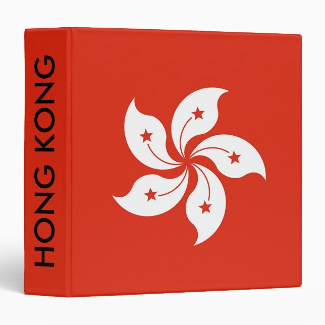 Classeur avec Drapeau de Hong Kong, Chine (Devant/Côté)