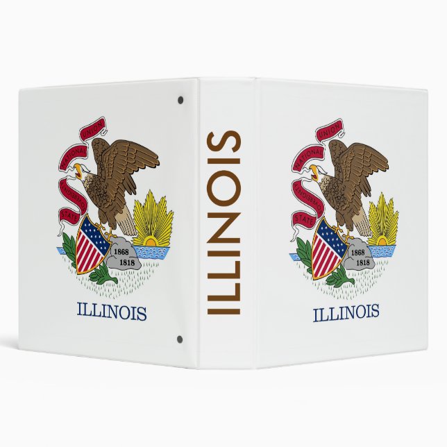 Classeur avec drapeau de l'Illinois, États-Unis (Arrière-plan)