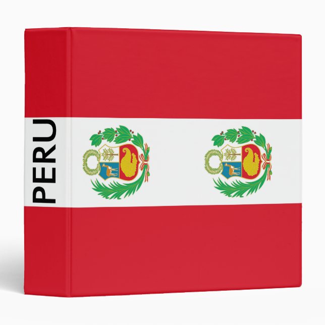 Classeur avec drapeau du Pérou (Devant/Côté)