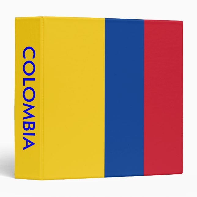 Classeur avec le drapeau de la Colombie (Devant/Côté)