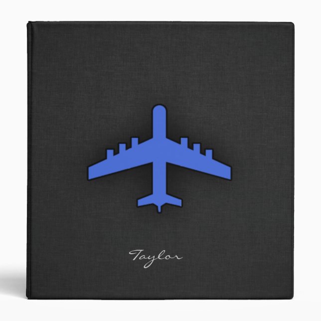 Classeur Avion bleu royal (Devant)