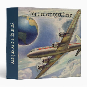 Classeur Avion vintage volant autour du monde dans les nuag
