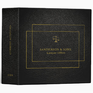 Classeur Avocat de la typographie en cuir noir