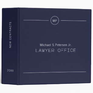 Classeur Avocat professionnel simple monogrammé