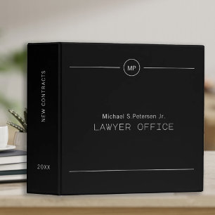 Classeur Avocat professionnel simple monogrammé