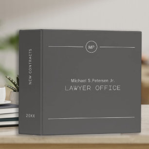 Classeur Avocat professionnel simple monogrammé