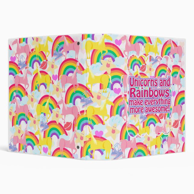 Classeur Awesome Unicornes Fun Pink Vibes Art Design (Arrière-plan)