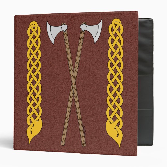 Classeur Axes danois/viking traversés par une plaque (Devant/Intérieur)