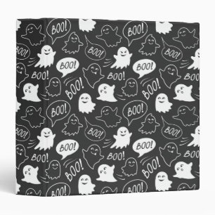 Classeur B&W Cute Doodle Halloween Motif