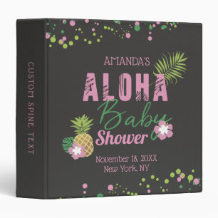 Classeur Baby Aloha Rose et Vert Ananas Palmier Shower Bébé