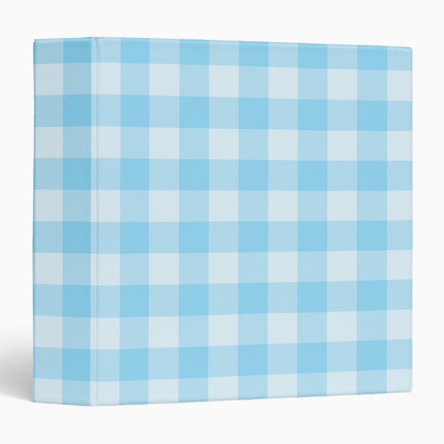 Classeur Baby Blue Buffalo Plaid Gingham (Devant/Côté)