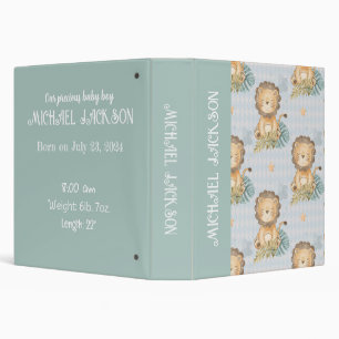 Classeur Baby Boy Lion Boho Album photo personnalisable