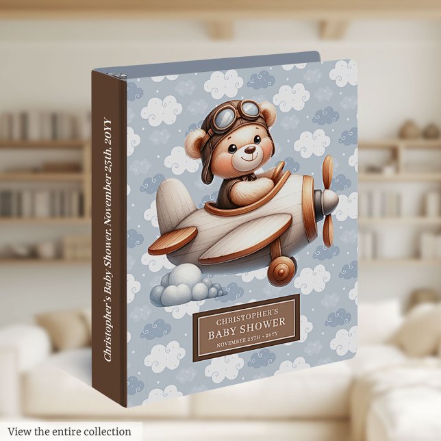 Classeur Baby Boy Nursery Teddy Bear Pilot Keepsaké Classeu (Baby Boy Nursery Teddy Bear Pilot Keepsake Binder)
