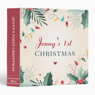 Classeur Baby Girl 1st First Christmas Photo Memory Album