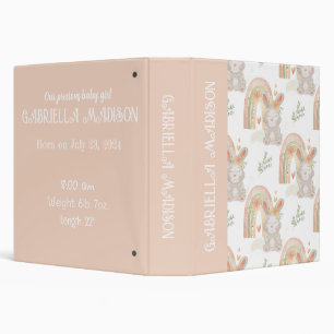 Classeur Baby Girl Bunny Boho Album photo personnalisable
