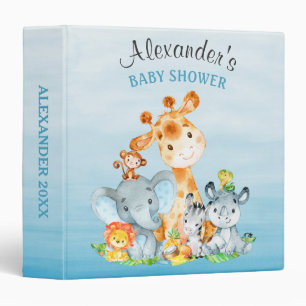 Classeur Baby shower aquatique Cute Safari Jungle Animaux