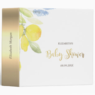 Classeur Baby shower aux citrons aquarelles