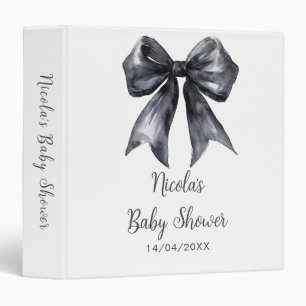 Classeur Baby-Shower avec Nœud Papillon Coquette Noir