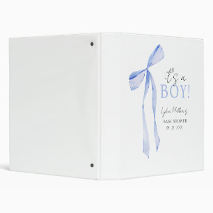 Classeur Baby shower Bleu Bow Invitation, Baby shower garço