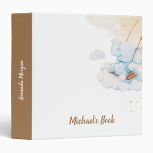 Classeur Baby shower bleu Teddy Bear Nuages