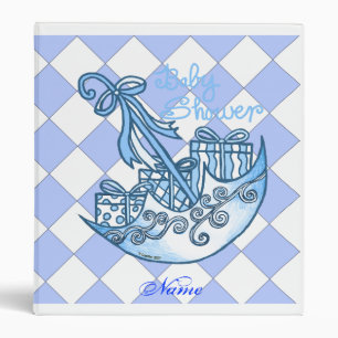 Classeur Baby shower garçon bleu TBA