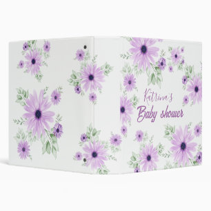 Classeur Baby shower personnalisé de fleurs d'aquarelle vio