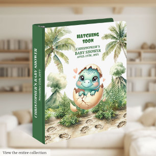 Classeur Baby shower personnalisé Hatching Bientôt Dino
