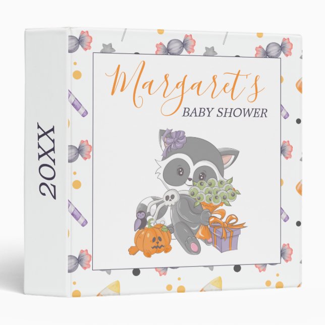 Classeur Baby shower photo Halloween Little Boo Album (Devant/Côté)