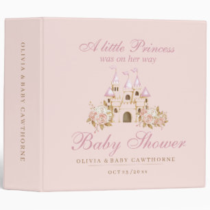 Classeur Baby shower Princess du château rose