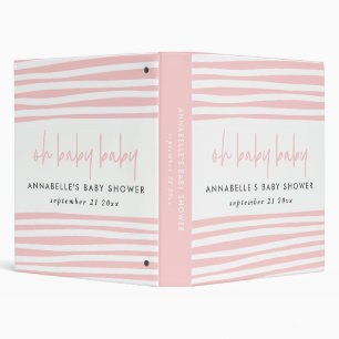Classeur baby shower rose jumeau typographie moderne